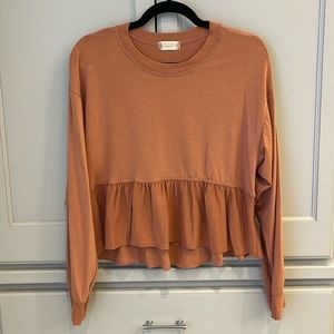 Altar’d State Flowy Orange/Dark Pink Sweater